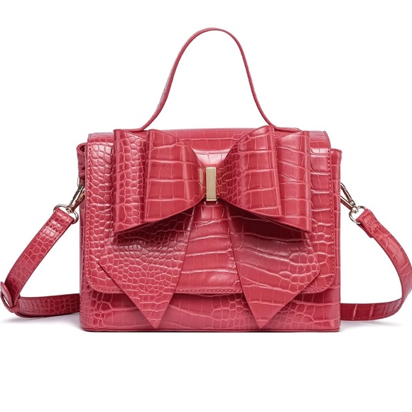 Like Dreams Bowtie Vegan Leather Crossbody Purse - Picture 2 of 13